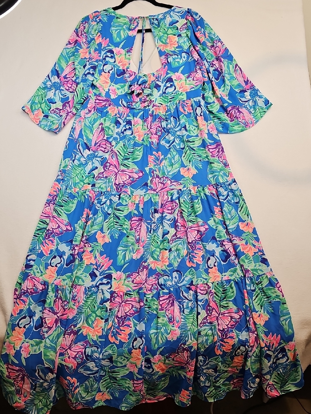 Lilly Pulitzer Blue Tropical Floral Maxi Dress - Picture 4 of 6
